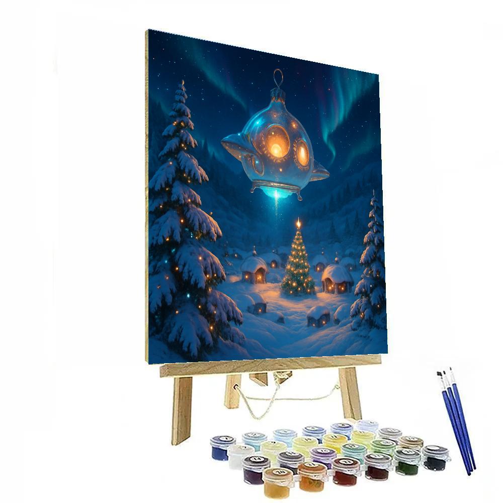 Christmas Winter Starship Village DIY paint by numbers