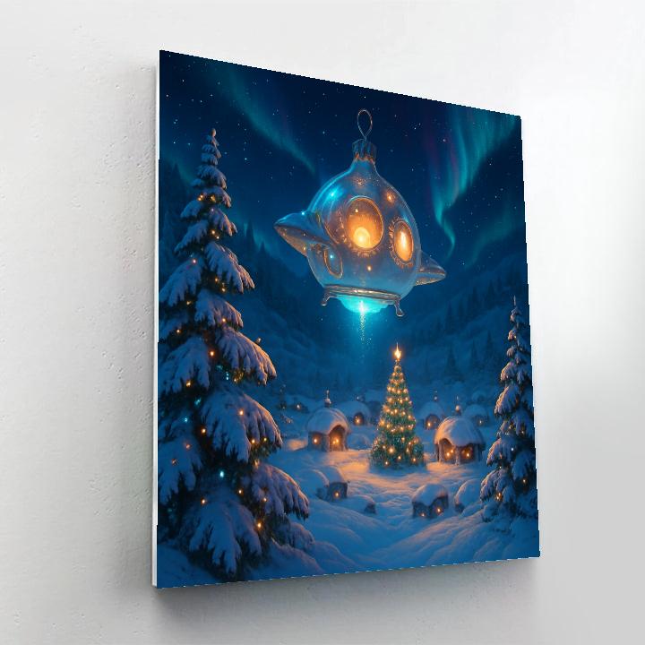 Christmas Winter Starship Village DIY paint by numbers