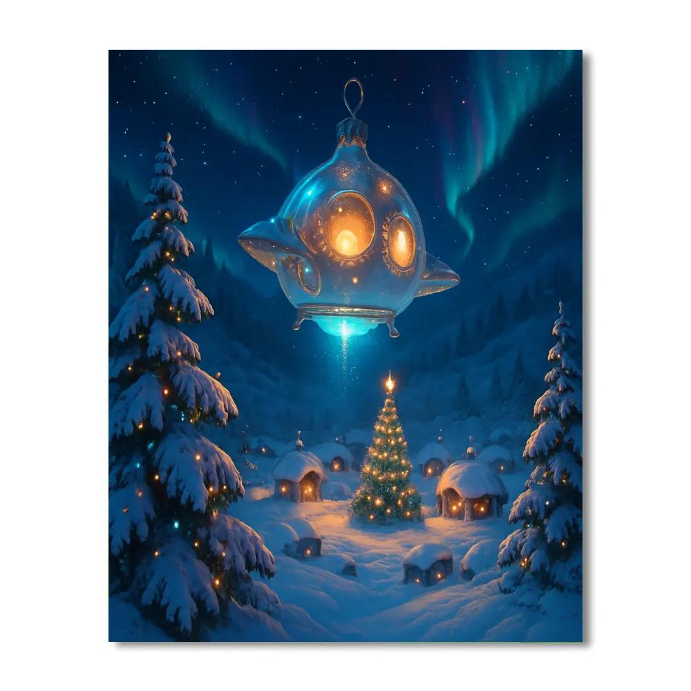 Christmas Winter Starship Village DIY paint by numbers