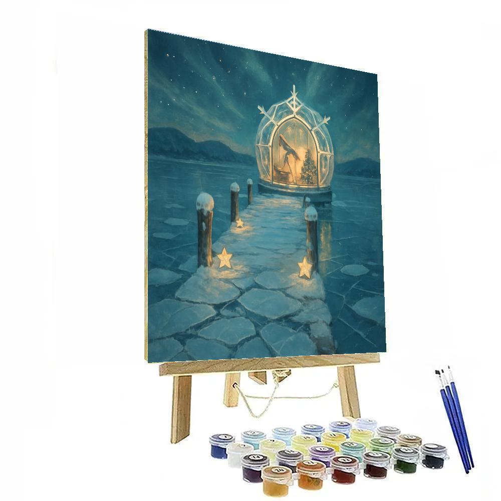 Snowflake Observatory On The Frozen Pier Numbered painting kits