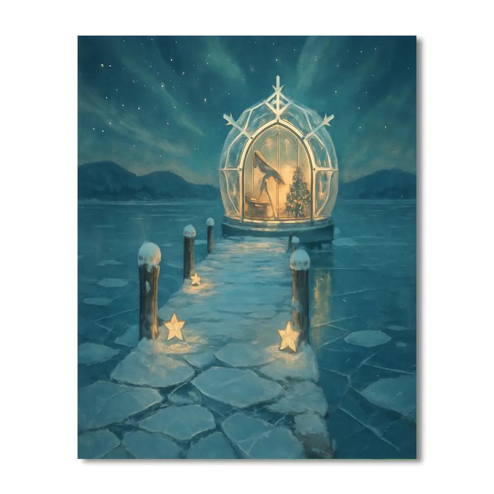 Snowflake Observatory On The Frozen Pier Numbered painting kits