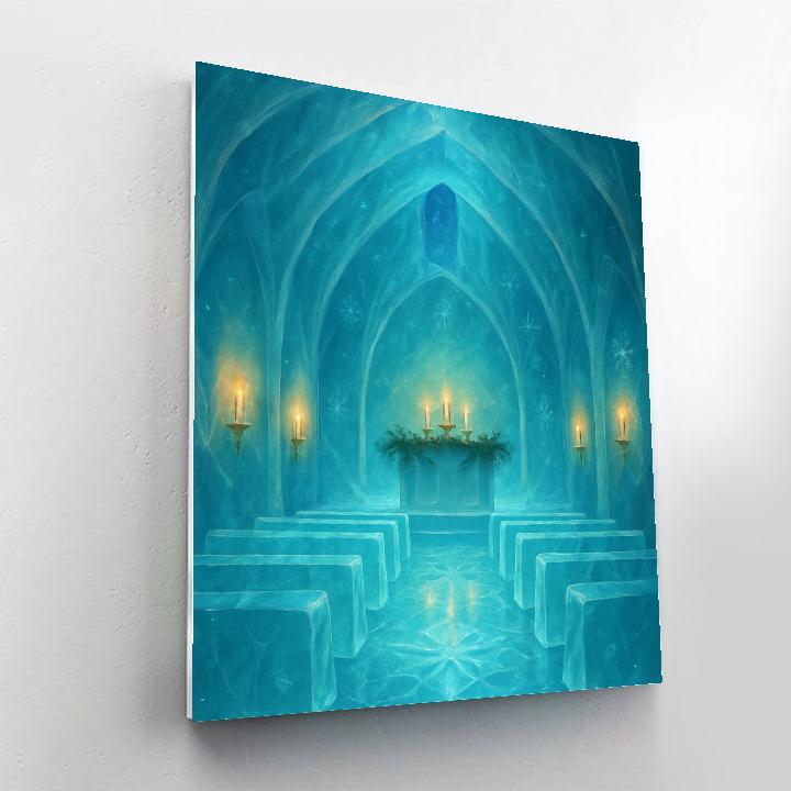 Glistening Glacier Chapel Interior Paint by numbers art
