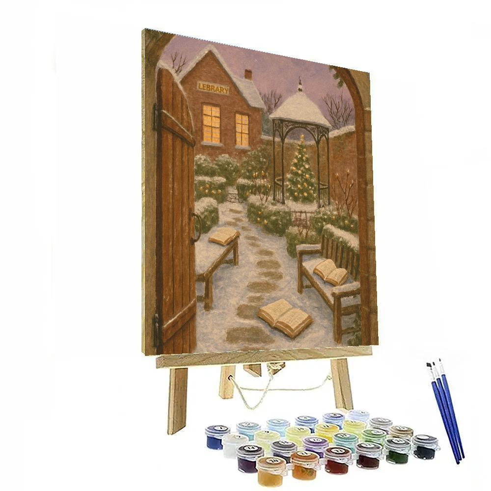Holiday Secret Garden Behind The Library Paint by numbers kits