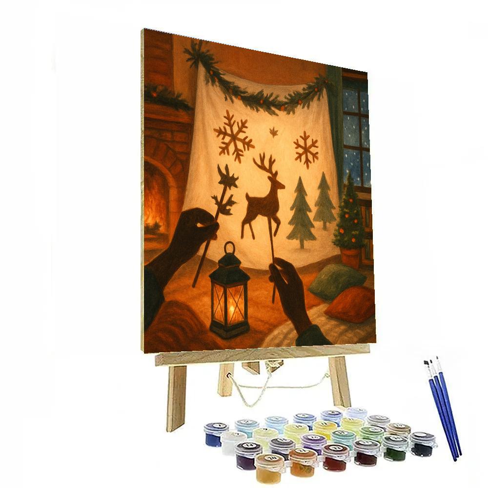 Snowflake Shadow Puppet Theater Paint by numbers kits