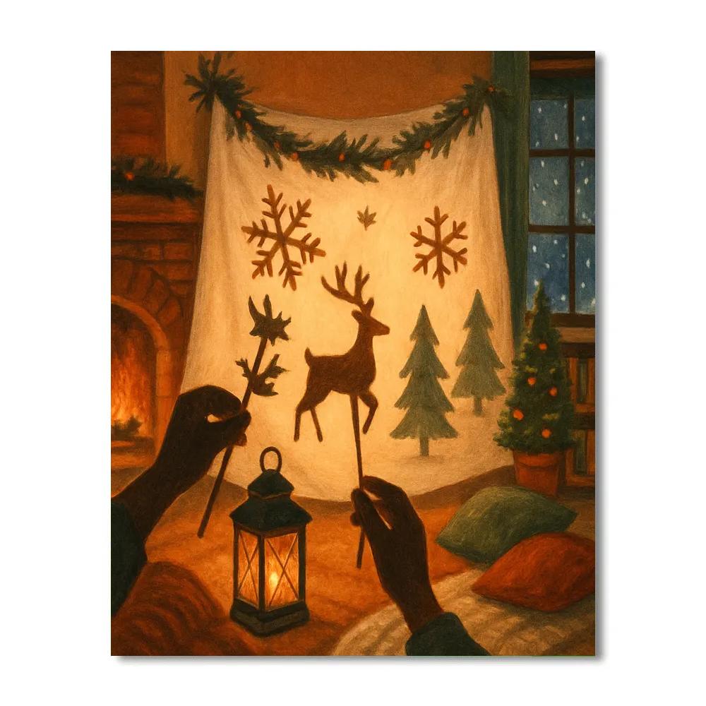 Snowflake Shadow Puppet Theater Paint by numbers kits