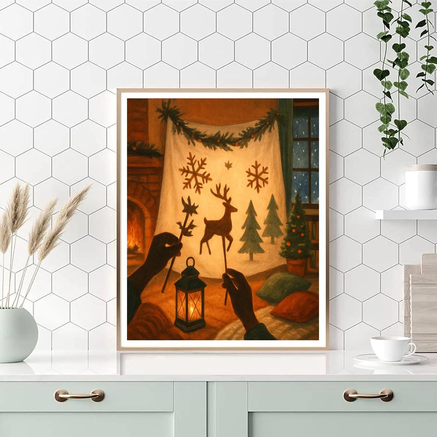 Snowflake Shadow Puppet Theater Paint by numbers kits