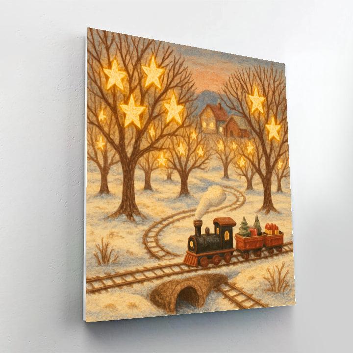 Christmas Winter Star Orchard Railway painting number kit