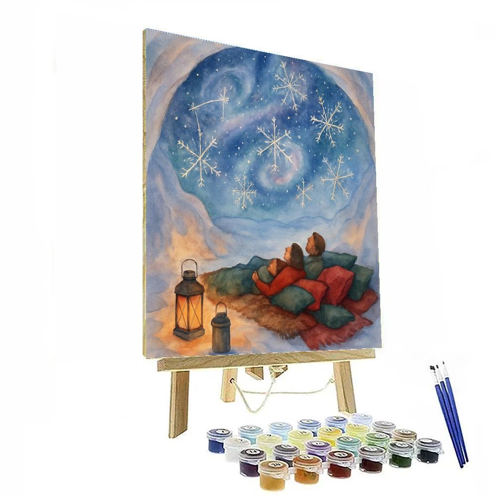 Snow Cave Christmas Winter Planetarium Painting by numbers kit