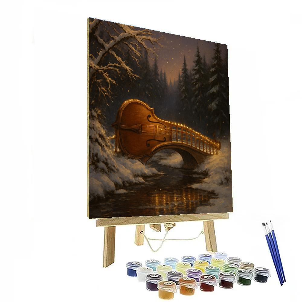Frosted Forest Violin Bridge Paint by numbers art