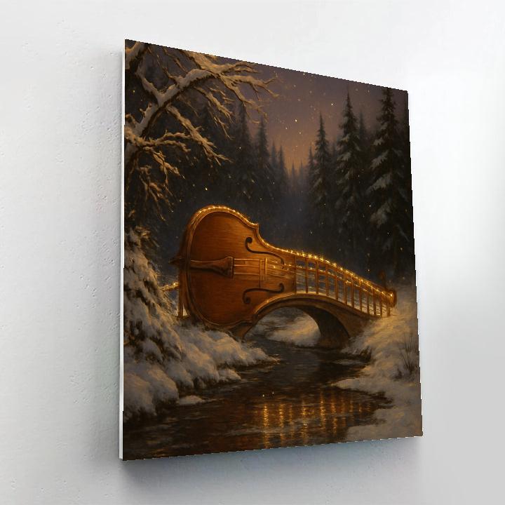 Frosted Forest Violin Bridge Paint by numbers art
