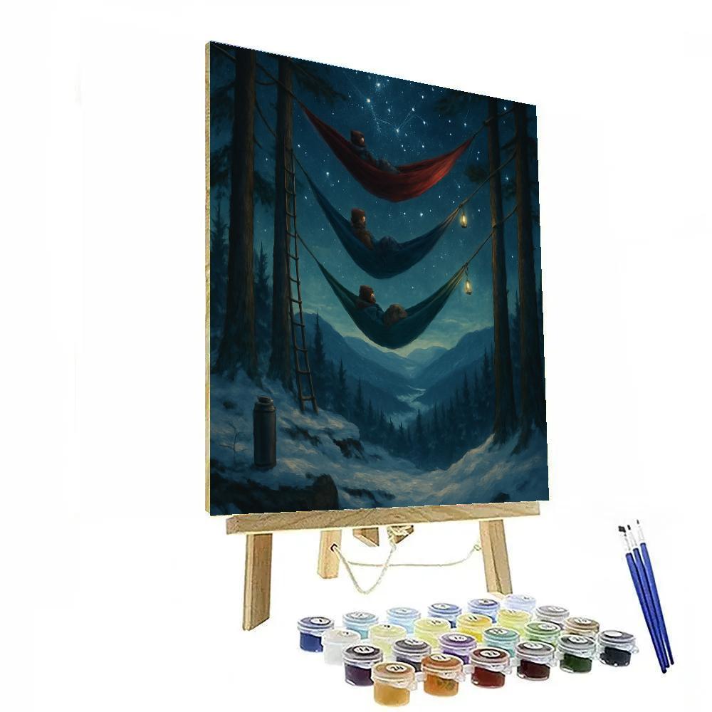 Christmas Winter Mountain Stargazer Hammocks DIY paint by numbers