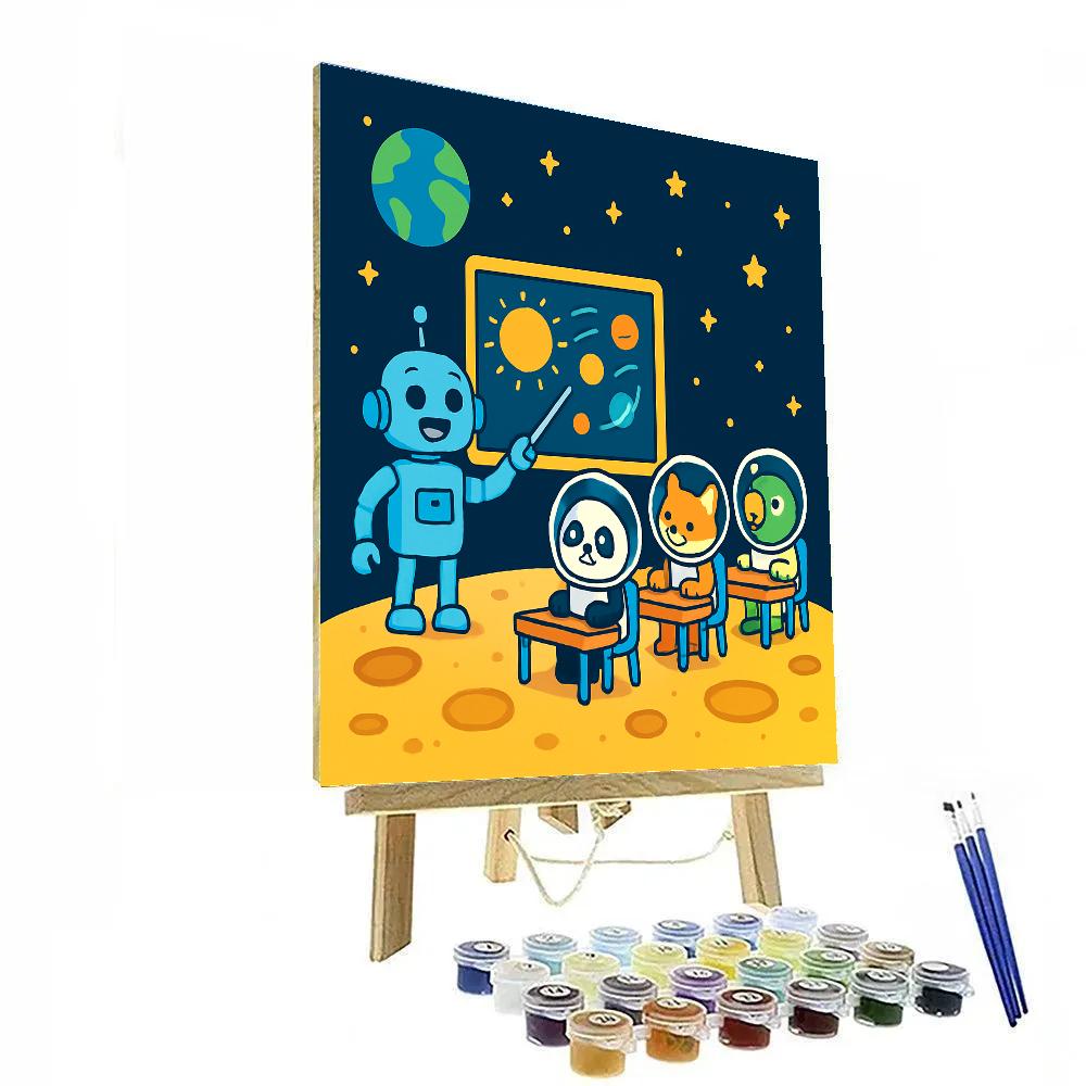 Space School On The Moon paint by number