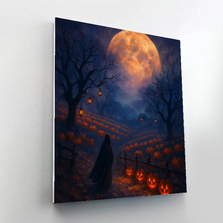 Moonlit Orchard Of Whispering Pumpkins DIY paint by numbers