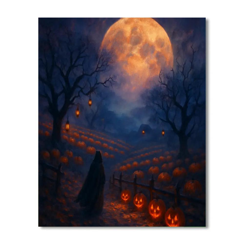 Moonlit Orchard Of Whispering Pumpkins DIY paint by numbers