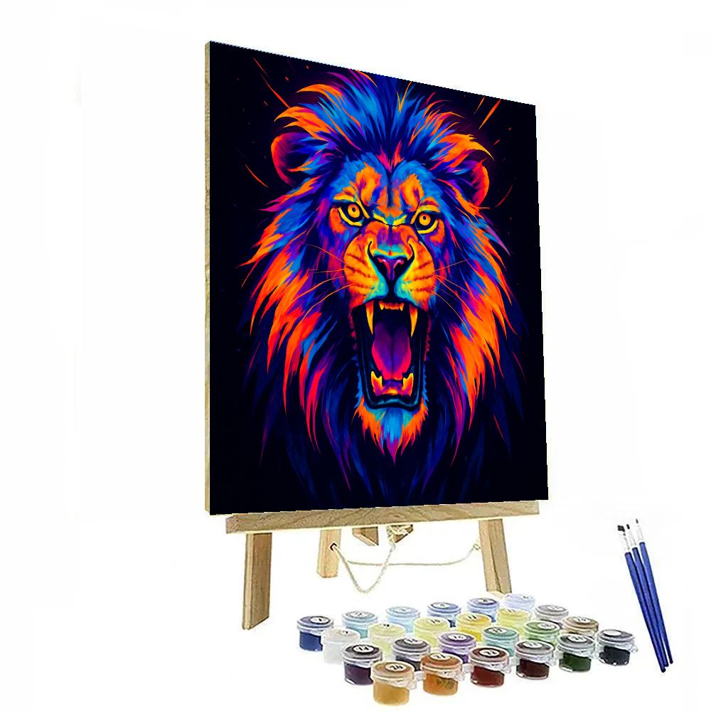 Prismatic Thunder Lion Portrait Paint by numbers kits