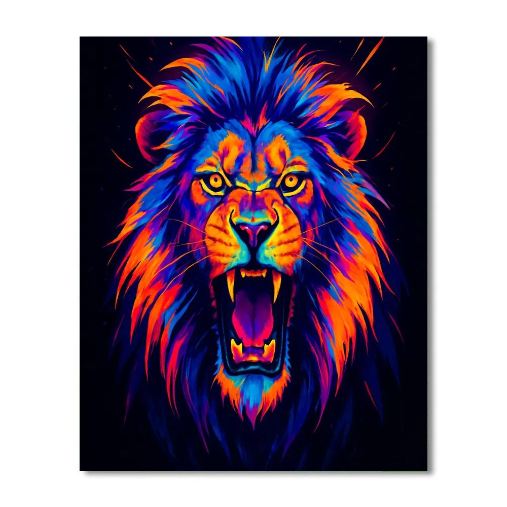 Prismatic Thunder Lion Portrait Paint by numbers kits