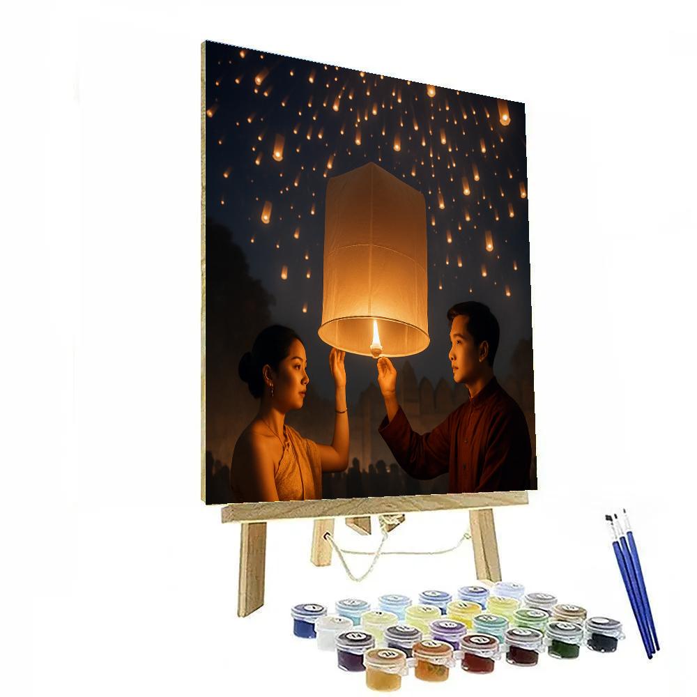 Lantern Release At Yi Peng Festival Chiang Mai paint by number