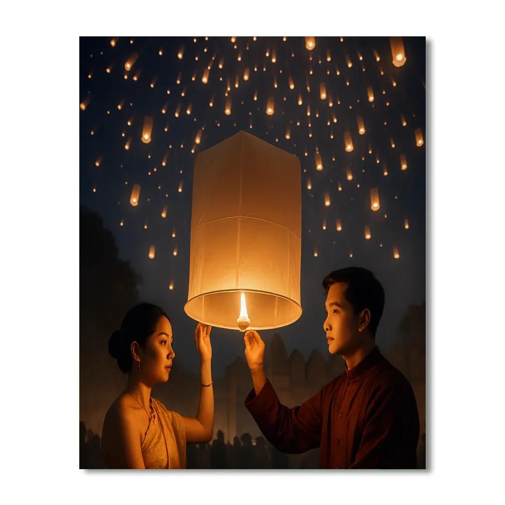 Lantern Release At Yi Peng Festival Chiang Mai paint by number