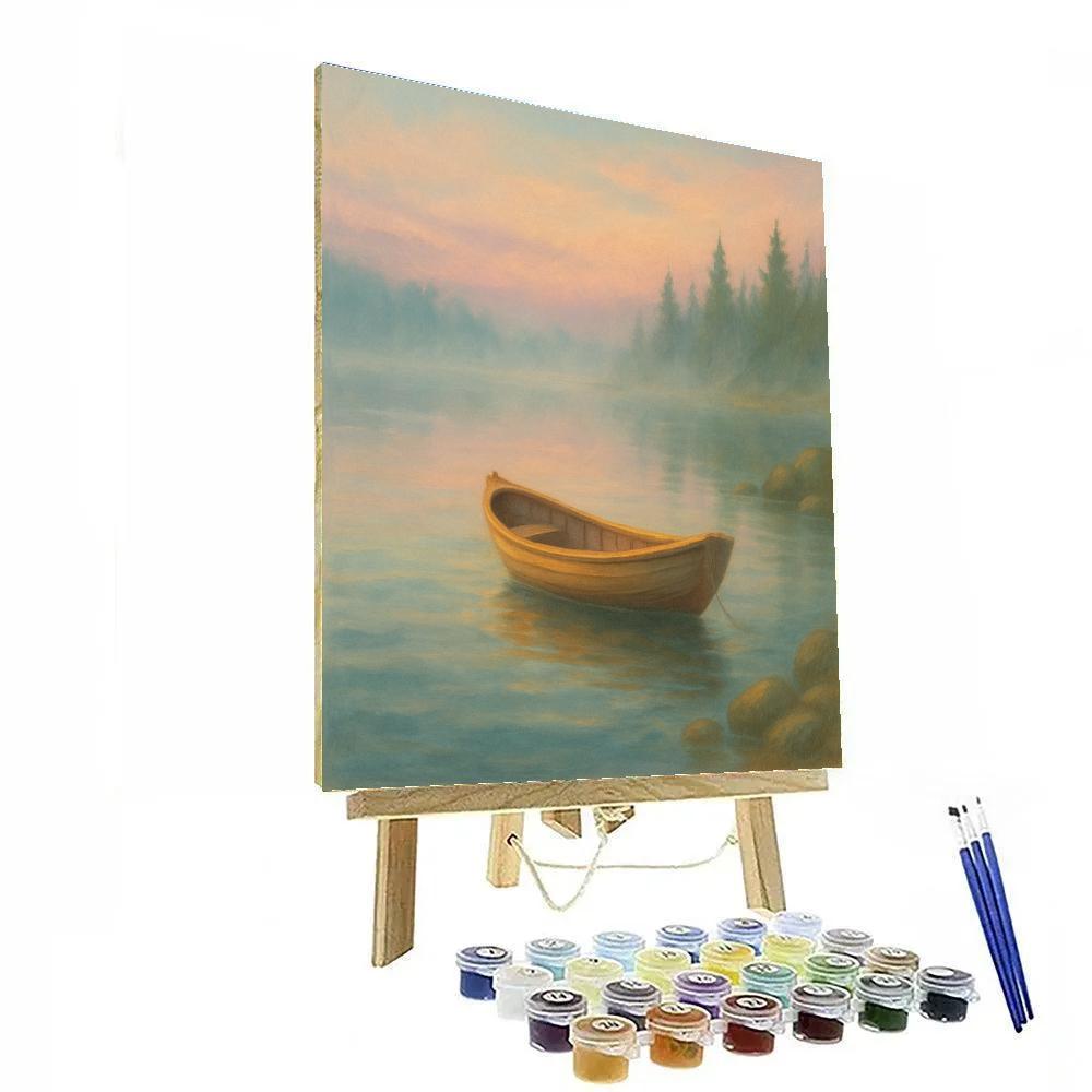 Misty Dawn Rowboat Retreat paint by color