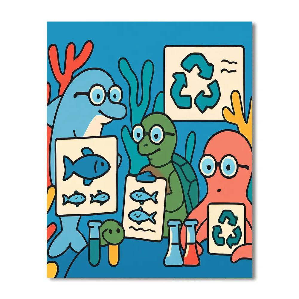 Coral Reef Science Lab Painting by numbers kit