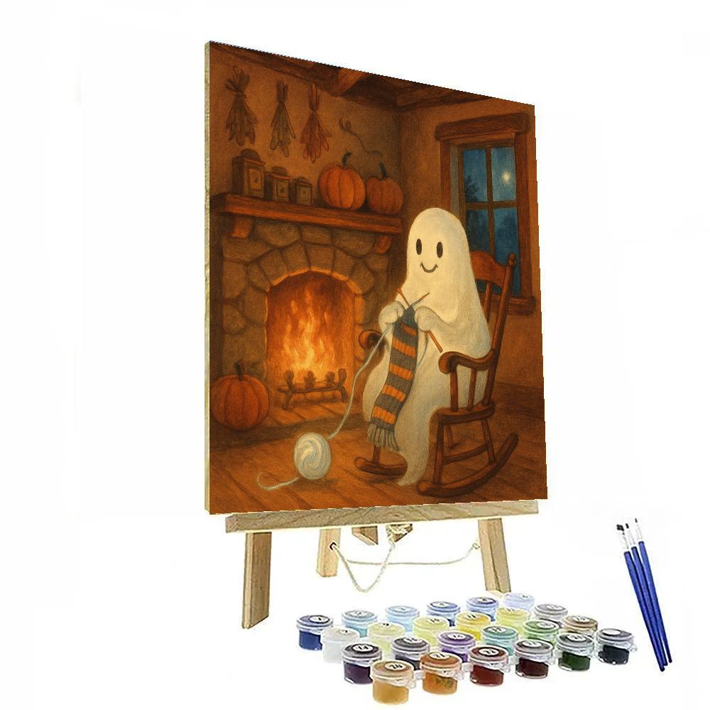 Ghostly Knitter By The Hearth Painting by numbers kit