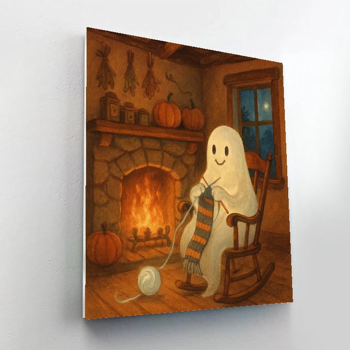 Ghostly Knitter By The Hearth Painting by numbers kit
