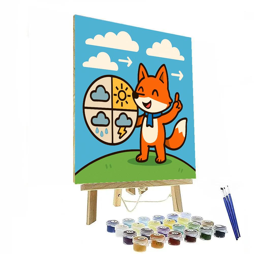 Weather Fox And The Moving Clouds DIY paint by numbers