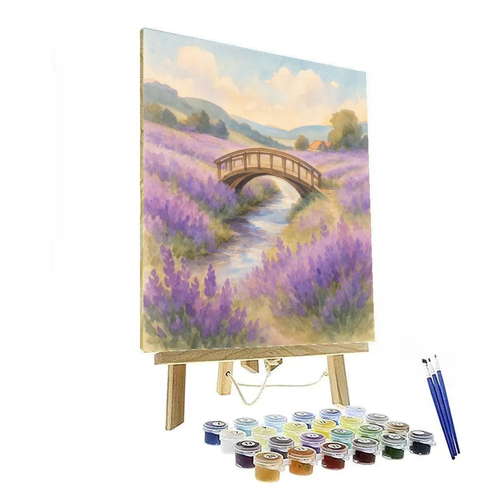 Sunlit Bridge In Lavender Valley Paint by numbers kits