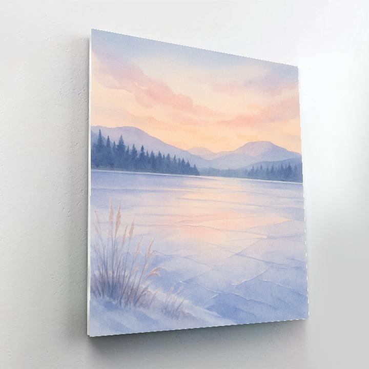 Lavender Dawn Over The Frozen Lake Paint by numbers art