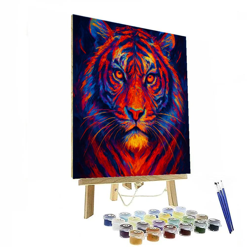 Solar Flare Tiger Focus Paint by numbers art