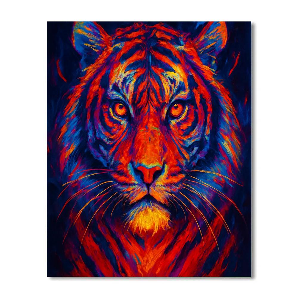 Solar Flare Tiger Focus Paint by numbers art
