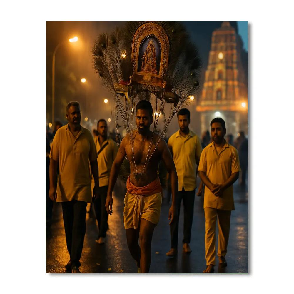 Dawn Procession Of Thaipusam Batu Caves Number painting