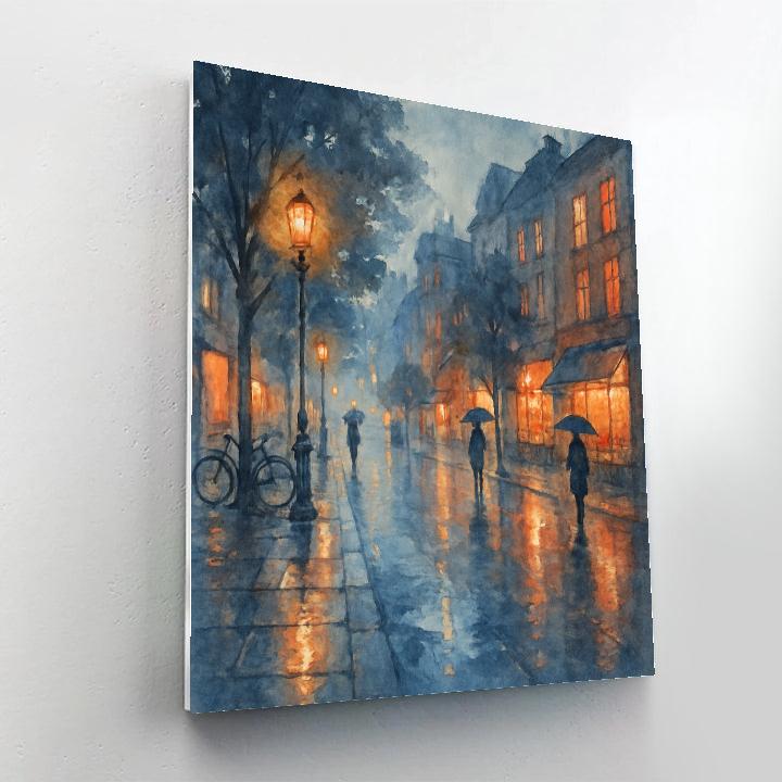Rainwashed Boulevard Reflections Painting by numbers kit