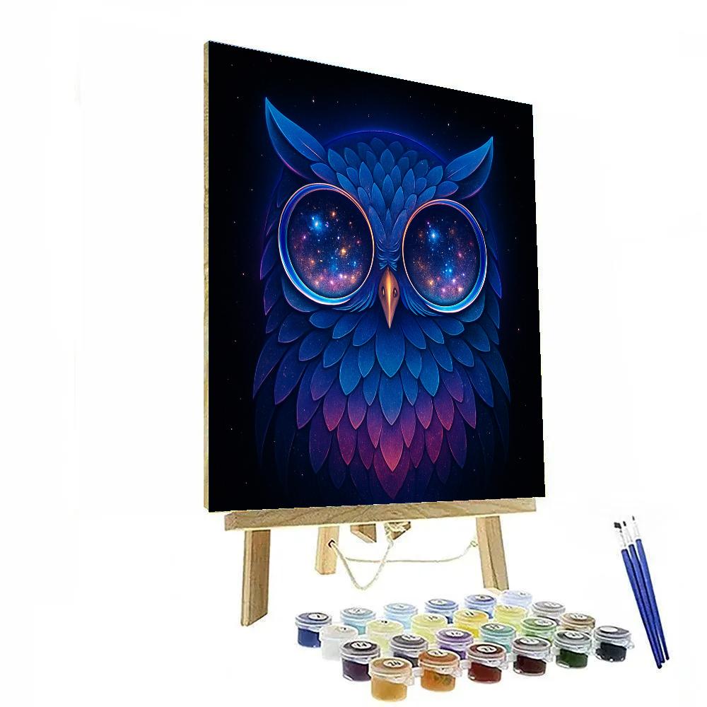 Cosmic Owl Horizon Numbered painting kits