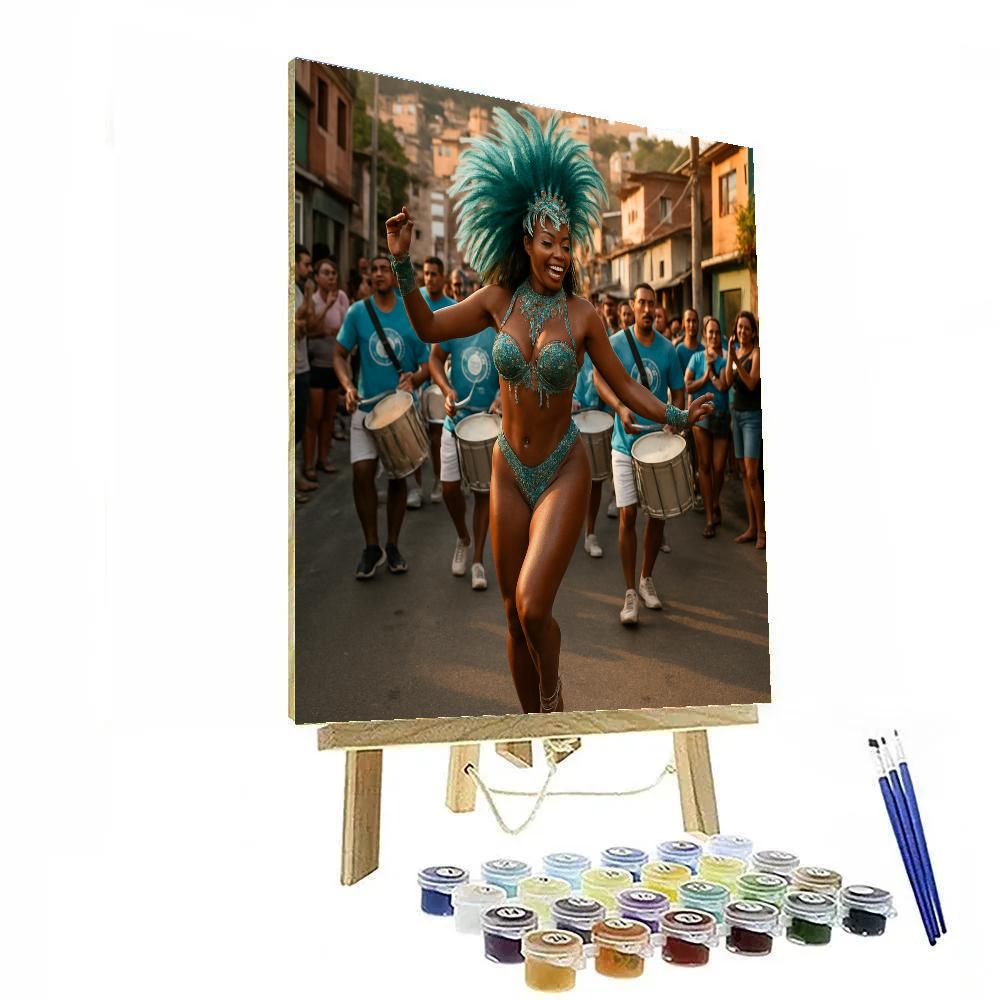 Rio Carnival Samba School Rehearsal Street Paint by numbers art