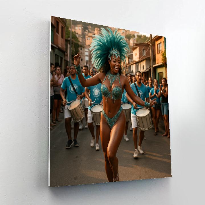 Rio Carnival Samba School Rehearsal Street Paint by numbers art