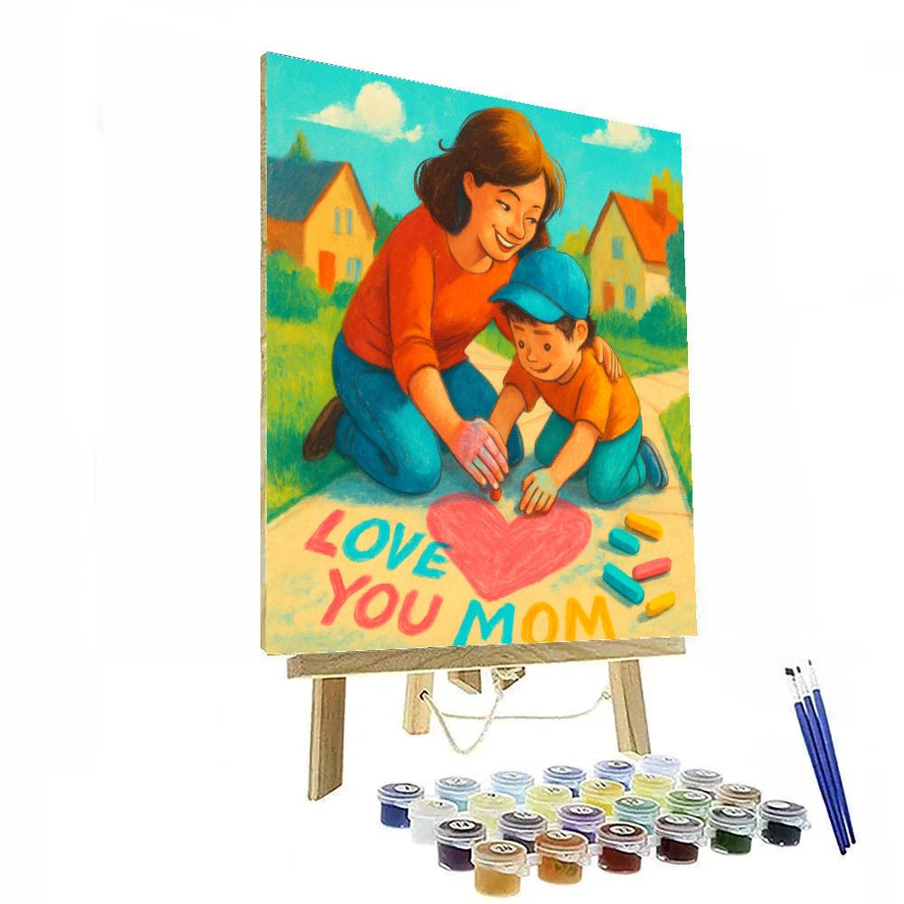 Sidewalk Chalk Love Letter To Mom Painting by numbers kit