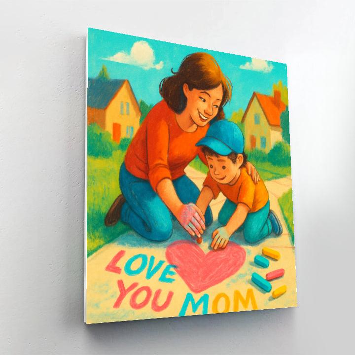 Sidewalk Chalk Love Letter To Mom Painting by numbers kit