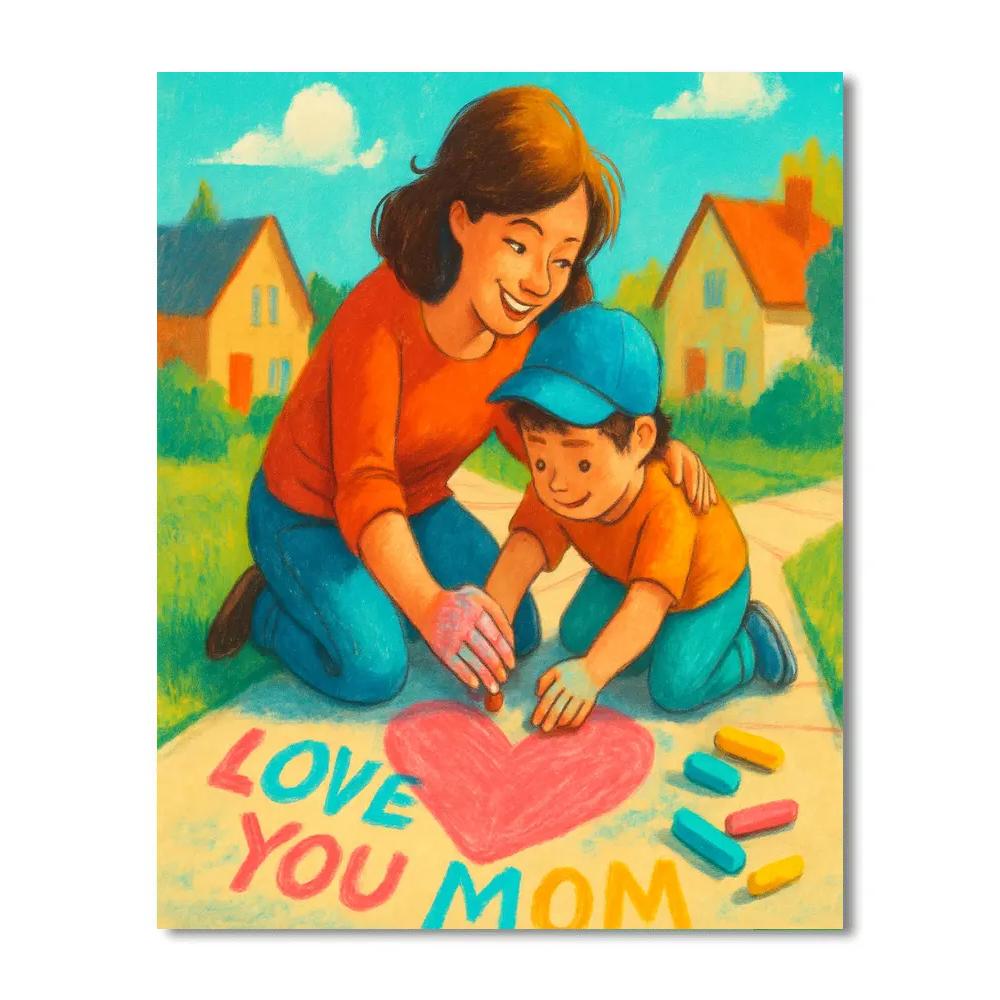 Sidewalk Chalk Love Letter To Mom Painting by numbers kit