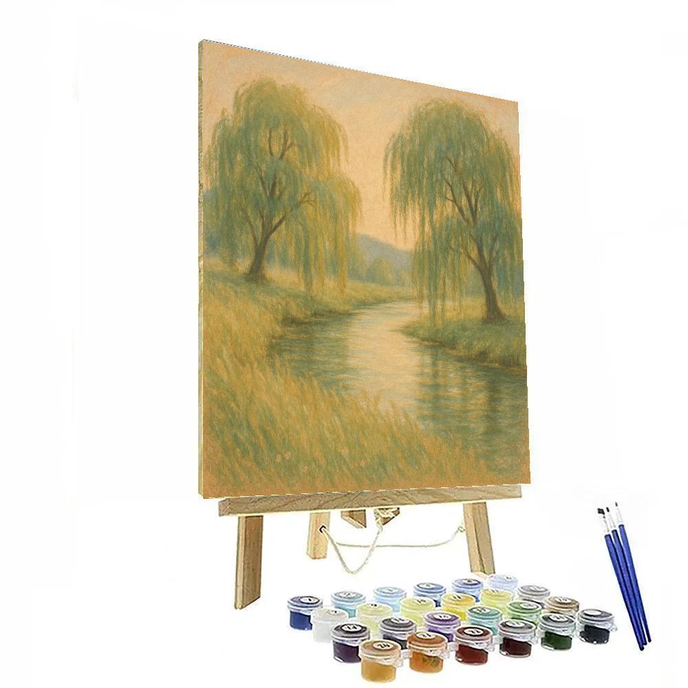 Willow Glow On Riverbend Meadow paint by numbers