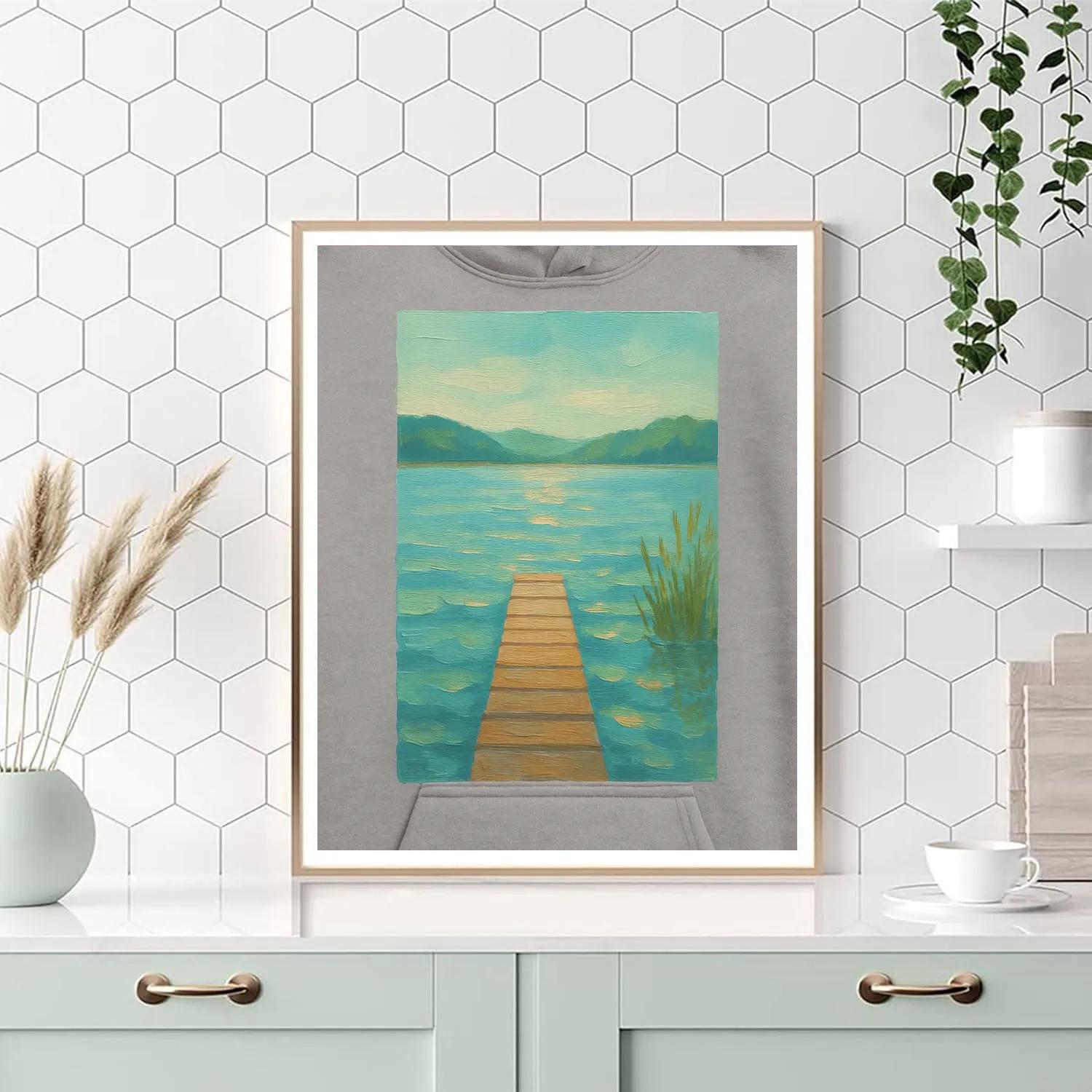 Sunlit Dock And Quiet Afternoon Lake Numbered painting kits