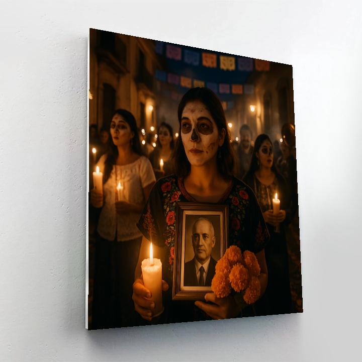 Dia De Muertos Night Procession In Oaxaca paint by color