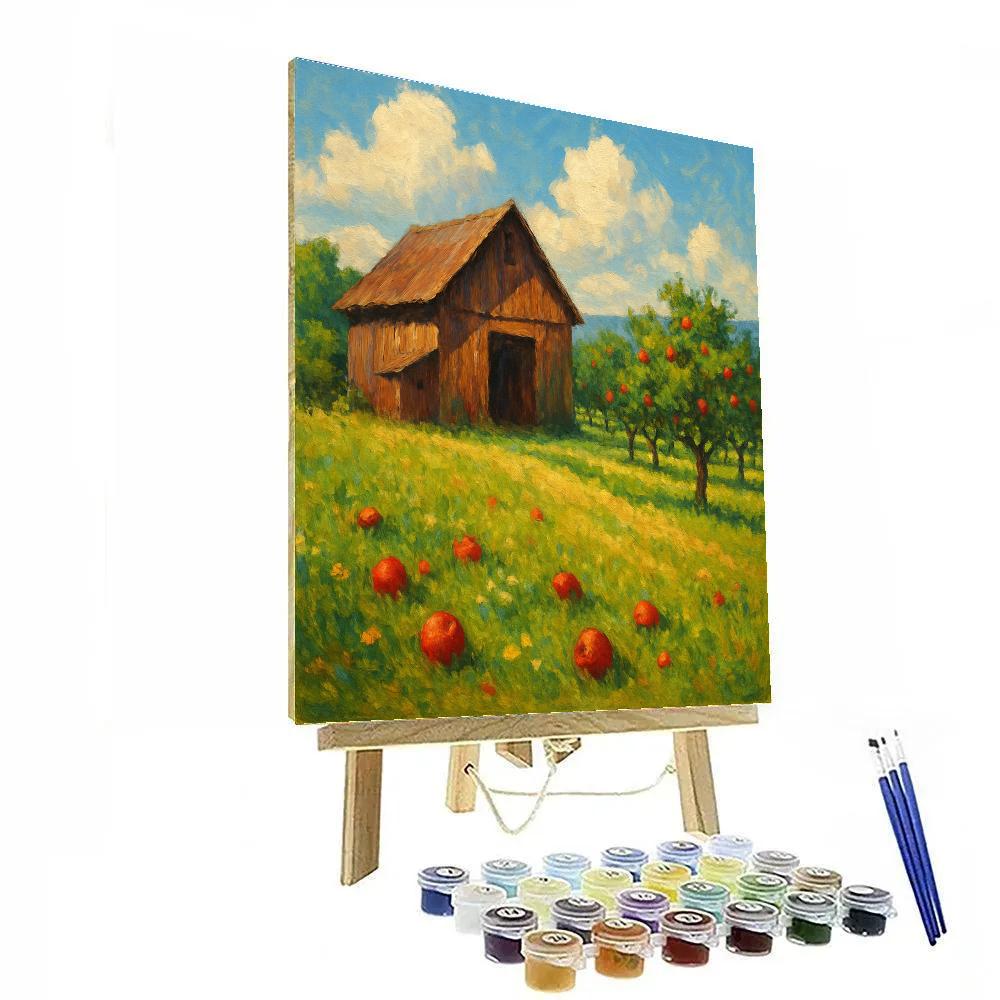 Midsummer Orchard By The Old Barn paint by numbers