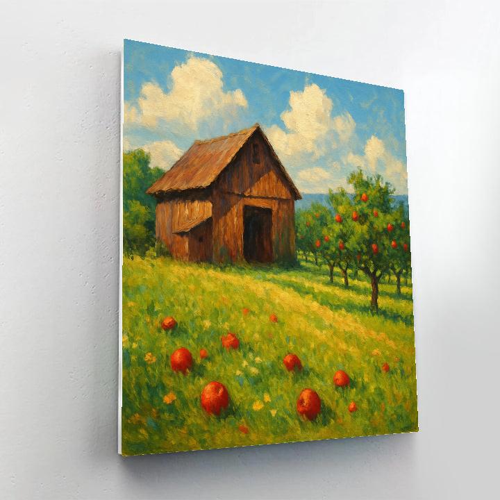 Midsummer Orchard By The Old Barn paint by numbers