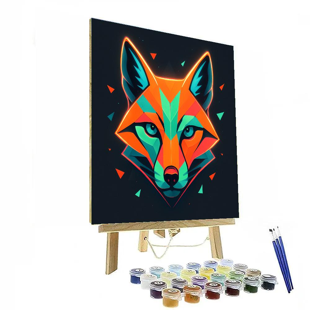 Electric Fox Mirage Paint by numbers art