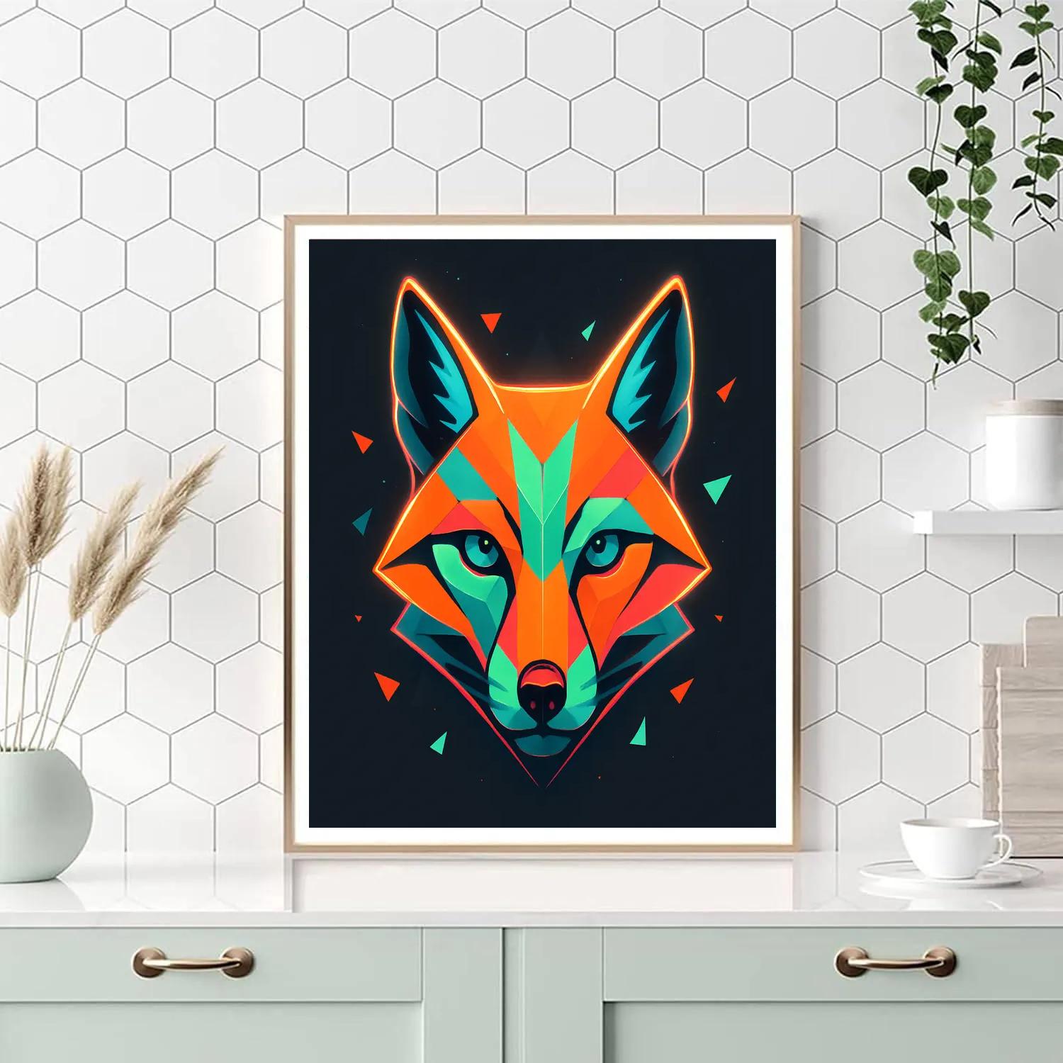 Electric Fox Mirage Paint by numbers art