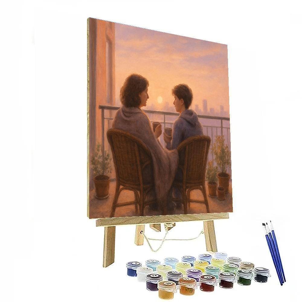 Sunrise Balcony Tea With Mom Number painting