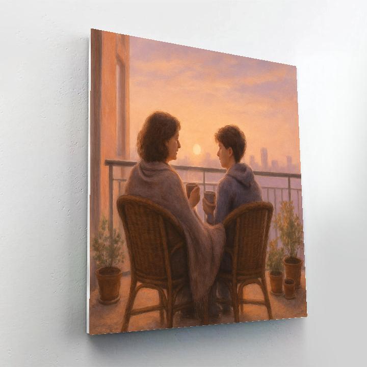 Sunrise Balcony Tea With Mom Number painting
