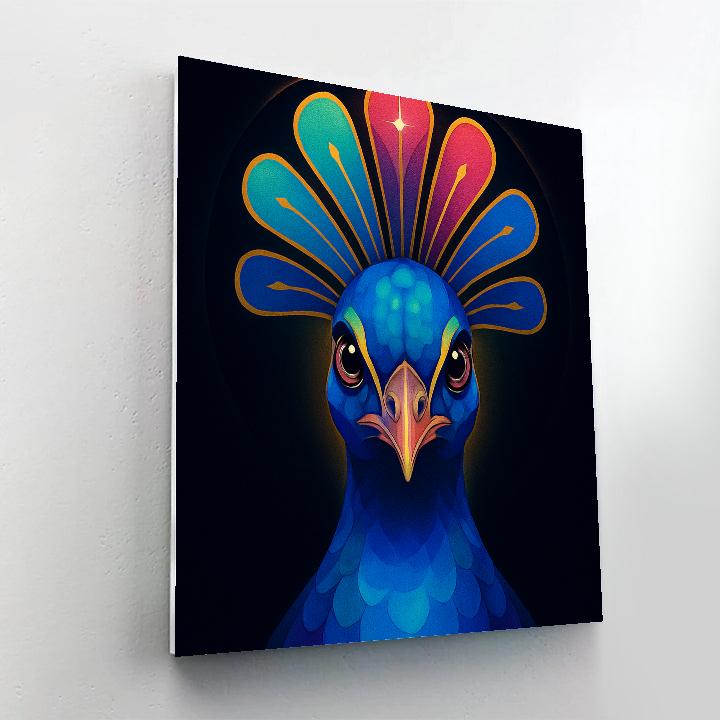 Rainbow Crest Peacock Portrait Painting by numbers kit