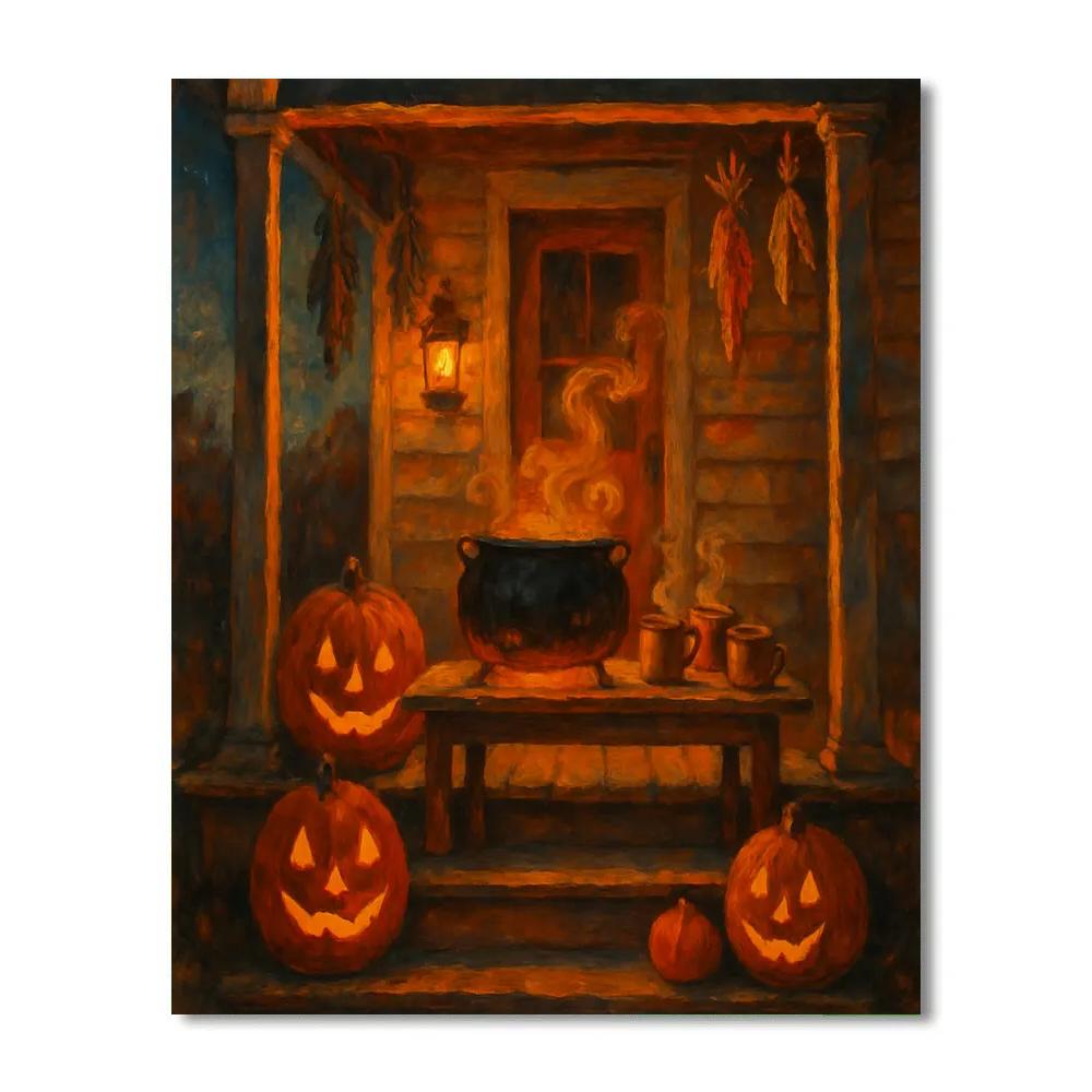 Moonlit Cauldron Porch Gathering paint by color